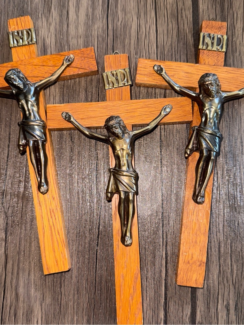 Wood Bronze-Color Wall Crucifix - Classic Christian Wall Decor Italy